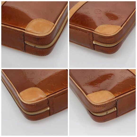 LOUIS VUITTON Monogram Vernis Van Damme Hand Bag Bronze - Picture 15 of 15